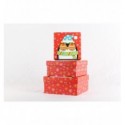 Коробки подарочные, набор 3шт, вложенные 1в1 - размер самой большой 20х20х9.5см, с 3D изображением B