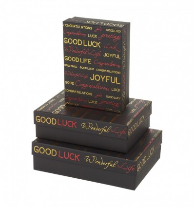 Коробки подарункові, набір 3шт, вкладені 1в1 - розмір найбільшої 20х20х9.5см, тиснення фольгою BM.23