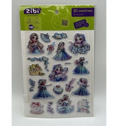 3D наліпки Романтичні принцеси 19 см, KIDS Line ZB.63399