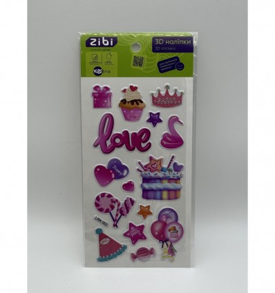3D наліпки Happy Birthday Love 18 см, KIDS Line ZB.63350