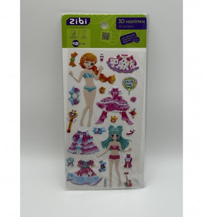 3D наліпки Дівчата принцеси солодке свято 18 см, KIDS Line ZB.63368