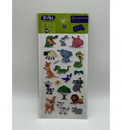 3D наліпки Звіряти з Африки 18 см, KIDS Line ZB.63358