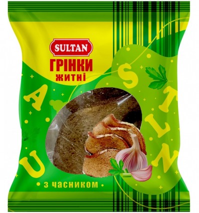 Грінки житні ТМ Sultan slt.50977 з часником, 80г