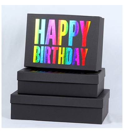 Коробки подарункові, набір 3шт, вкладені 1в1 - розмір найбільшої 33х23.5х9см, з глітером BM.233355 B