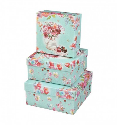 Коробки подарочные, набор 3шт, вложенные 1в1 - размер самой большой 20х20х9.5см BM.233320 BM.233320