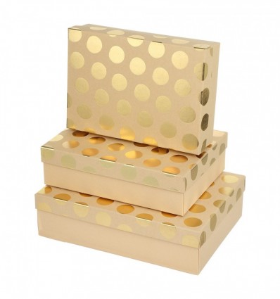 Коробки подарочные, набор 3шт, вложенные 1в1 – размер наибольшей 33х23.5х9см, тиснение фольгой BM.23