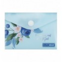 Папка-конверт А7 на кнопке, BLUEBERRY ARABESKI, полупрозрачная, аквамарин, BM.3923-52