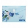 Папка-конверт А7 на кнопке, BLUEBERRY ARABESKI, полупрозрачная, аквамарин, BM.3923-52