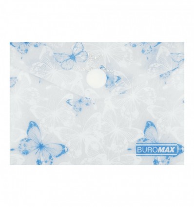 Папка-конверт А7 на кнопці, BUTTERFLY ARABESKI, напівпрозора, біла перламутрова, BM.3923-31