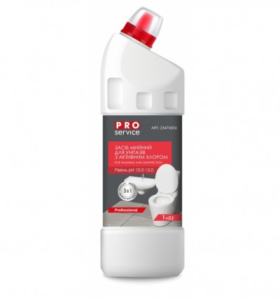 Засіб мийний для унітазів з активним хлором 1л (12шт/ящ), pr.25474506