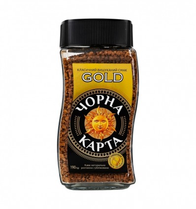 Кофе Черный Карта Gold натуральный растворимый сублимированный 190г