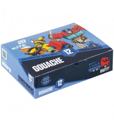 Гуашь Kite Transformers TF26-063, 12 цветов