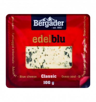 Bergader Сыр Classic Edelblu мягкий с голубой плесенью 50% 100г