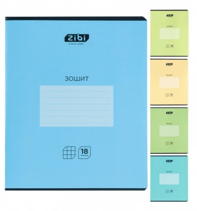 Зошит учнівський шкільний Monochrome, 18арк., клітинка, асорті ZB25.1764K