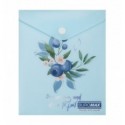 Папка-конверт А6 на кнопці, BLUEBERRY ARABESKI, напівпрозора,аквамарин, BM.3922-52