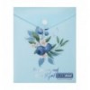 Папка-конверт А6 на кнопке, BLUEBERRY ARABESKI, полупрозрачная, аквамарин, BM.3922-52