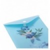 Папка-конверт А6 на кнопці, BLUEBERRY ARABESKI, напівпрозора,аквамарин, BM.3922-52