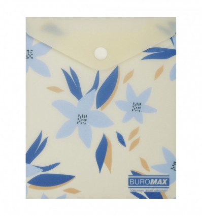 Папка-конверт А6 на кнопці, MYOSOTIS ARABESKI, напівпрозора, маренго, BM.3922-53