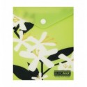 Папка-конверт А6 на кнопці, PLUMERIA ARABESKI, напівпрозора, салатова, BM.3922-15