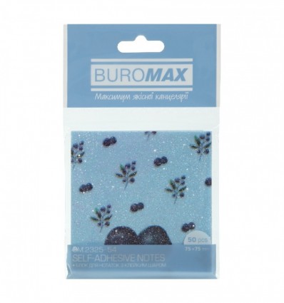 Блок пластиковый для заметок с клейким слоем BLUEBERRY ARABESKI BM.2325-54, 75x75мм, 50 л.