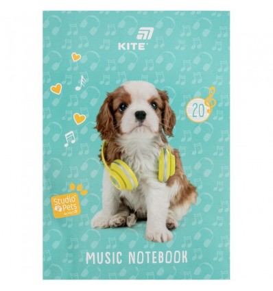 Тетрадь для нот Kite Studio Pets SP26-404, A4, 20 листов