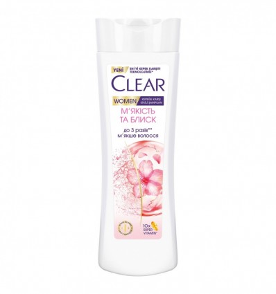 Clear Шампунь против перхоти для женщин Мягкость и Блеск 0,35л
