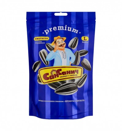 Семена подсолнечника Сан Саныч Премиум полосатые жареные 140г