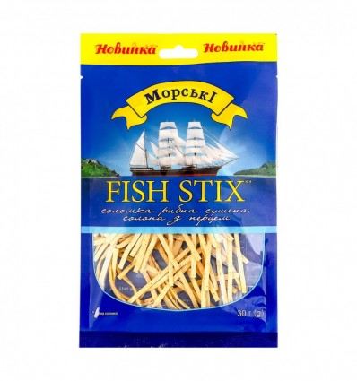 Соломка рыбная Морские Fish stix сушеная соленая с перцем 30г