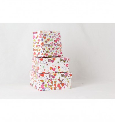 Коробки подарочные, набор 3шт, вложенные 1в1 – размер наибольшей 20х20х9.5см, тиснение фольгой BM.23