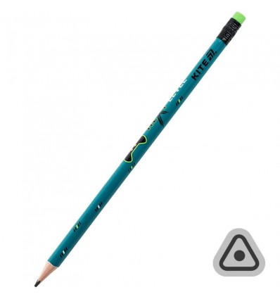 Карандаш графитный трехгранный с резинкой Kite Next Level K26-046-2