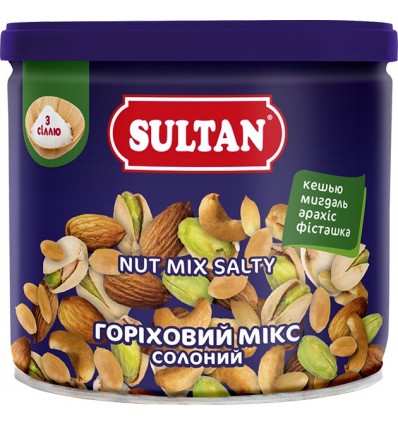 Ореховый микс соленый, Ж/Б, 120г ТМ Sultan slt.50786