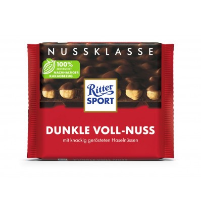Шоколад Ritter Sport темный с цельными лесными орехами100г