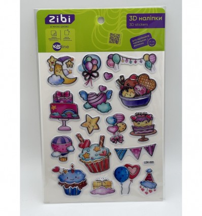 3D наліпки Солодкі тістечка 19 см, KIDS Line ZB.63406