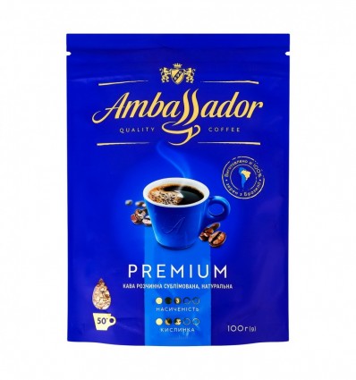 Кава Ambassador Premium натуральна розчинна 100г