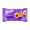 Круасан Milka с начинкой с молочным шоколадом снизу глазированный и сверху декорированный молочным ш