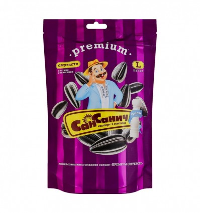 Семена подсолнечника Сан Саныч Прем полосатый жареный солон 140г