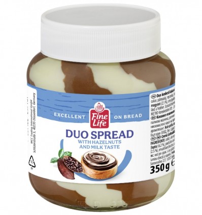 Fine Life Крем Дуо з какао-горіховим та молочним смаком 350г
