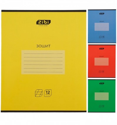 Зошит учнівський MONOCHROME ZB25.1750C, 12арк., коса, асорті