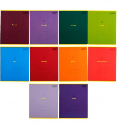 Набір зошитів учнівських 10 штук, 8 предметів, MONOCHROME ZB.1733-99, 36 арк.