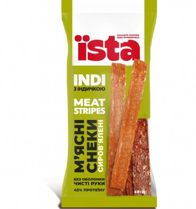 Снеки мясные сырокопченые Meat Stripes INDI, ESTA, is.07345, 60г
