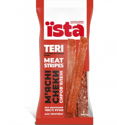 Снеки м'ясні сирокопчені Meat Stripes ТЕРІ, ЇSTA, is.07369, 60г
