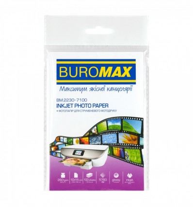 Фотопапір глянцевий, 10х15 см, 260 г/м², 100 арк., BM.2230-7100