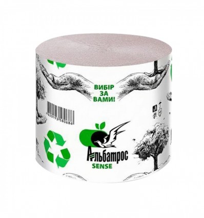 Туалетная бумага из макулатуры с тиснением серая, alb.80754