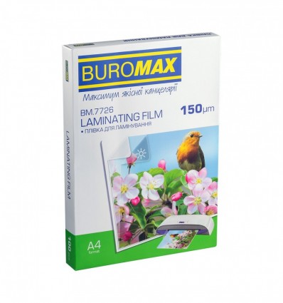 Плівка для ламінування 150мкм, A4 (216x303мм), 100 шт. (BM.7726)