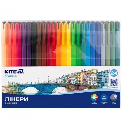 Лінери Kite Creative K-1165, 24 кольорів