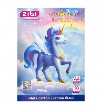 Картон білий UNICORN, А4, 10 аркушів, 230 г/м2