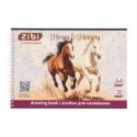 Альбом для рисования KIDS Line HORSES ZB.1441-23, А4, 30 л., на пружине, золотой