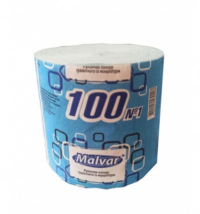 Папір туал.макул. 45м, без гільзи сірий Malvar