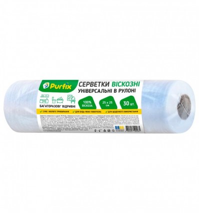 Салфетки универсальные для уборки, в рулоне, 30шт., Purfix (san.92315)