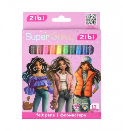 Фломастери, 12 к., SUPER GIRL ZB.2824